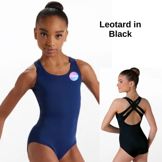 X-Back Camisole Leotard - Black