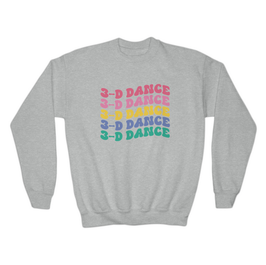 3-D Dance Wave Youth Crewneck Sweatshirt *Multiple Color Options*