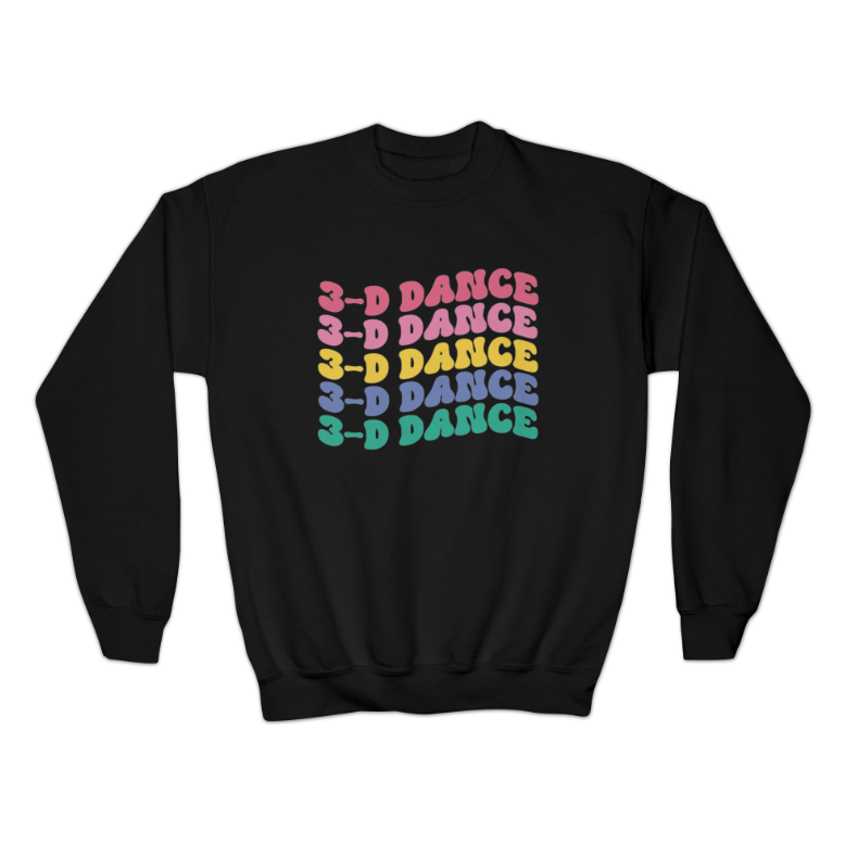 3-D Dance Wave Youth Crewneck Sweatshirt *Multiple Color Options*