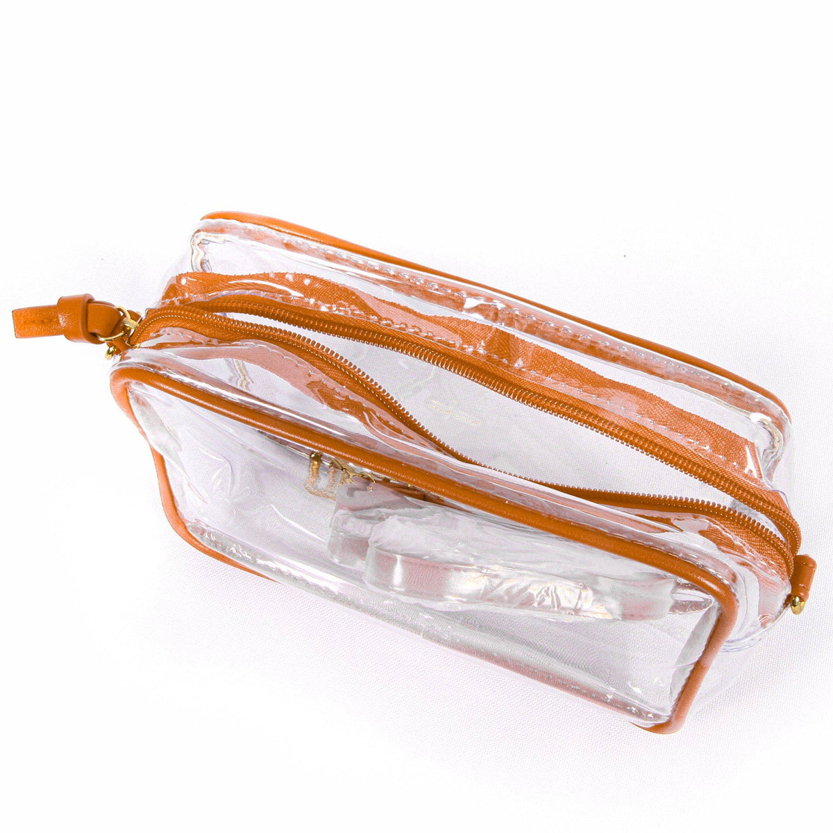 Burnt Orange | Bridget | Clear Purse | Vegan Leather Trim and Straps