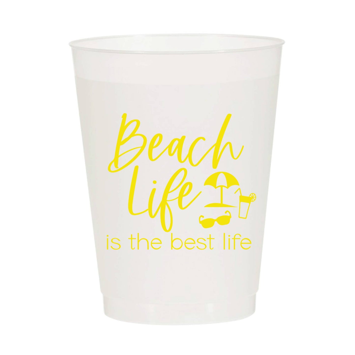 Beach Life Is The Best Life | Party Frosted Cups | Summer | Set of 6